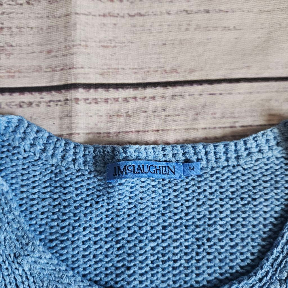 J. McLaughlin Raelyn Linen Blend Sweater Heaven Blue Womens Medium - Picture 2 of 5